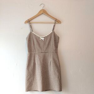 Urban Outfitters Brown and White Mini Dress